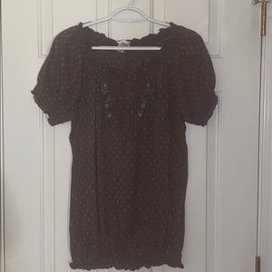 Motherhood Boho Chic top w/ Embroidered detailing!